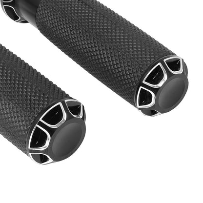 1-inch Pair Black Hand Grip Handle Bar Suitable For Harley-Davidson Touring 2000-2020 / Dyna 2000-2017 / Sportster 2004-2020-3