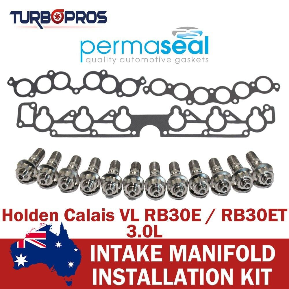 Permaseal Intake Manifold Titanium Stud & Gasket Kit for Holden Calais VL 3.0L