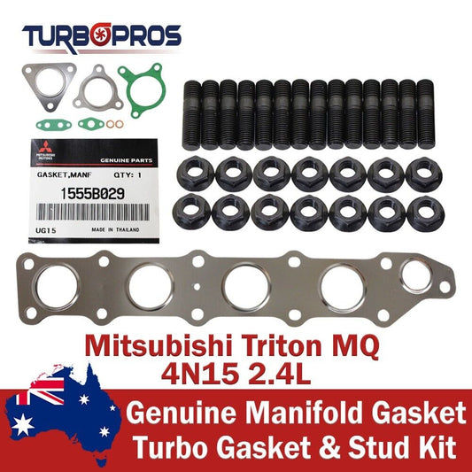 Genuine Manifold & Turbo Gasket & Stud Kit for Mitsubishi Triton MQ 4N15 2.4L