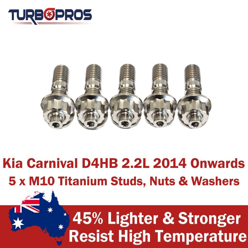 Titanium Turbo Charger Stud Kit for Kia Carnival D4HB 2.2L 2014 Onwards