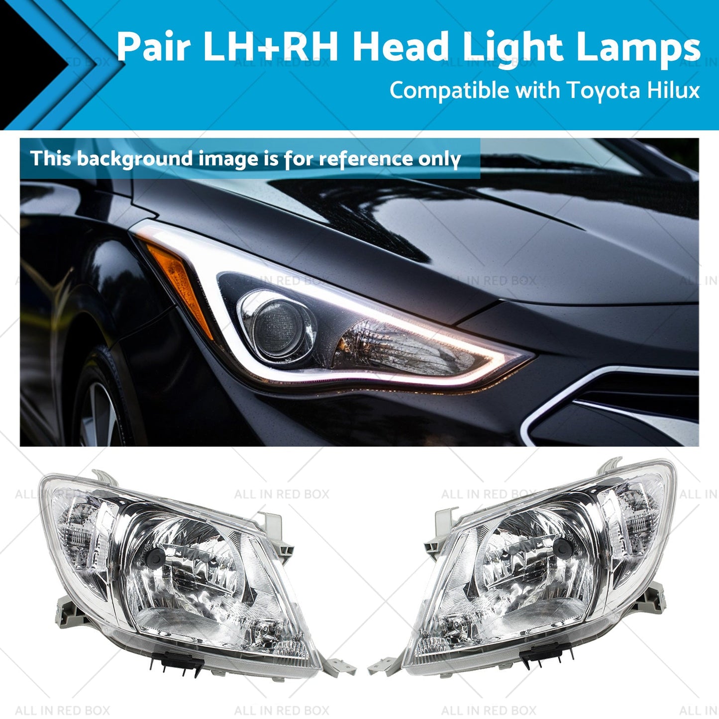 LHRH Head Light Lamps for Toyota Hilux Ute 2WD 4WD 2008-2012