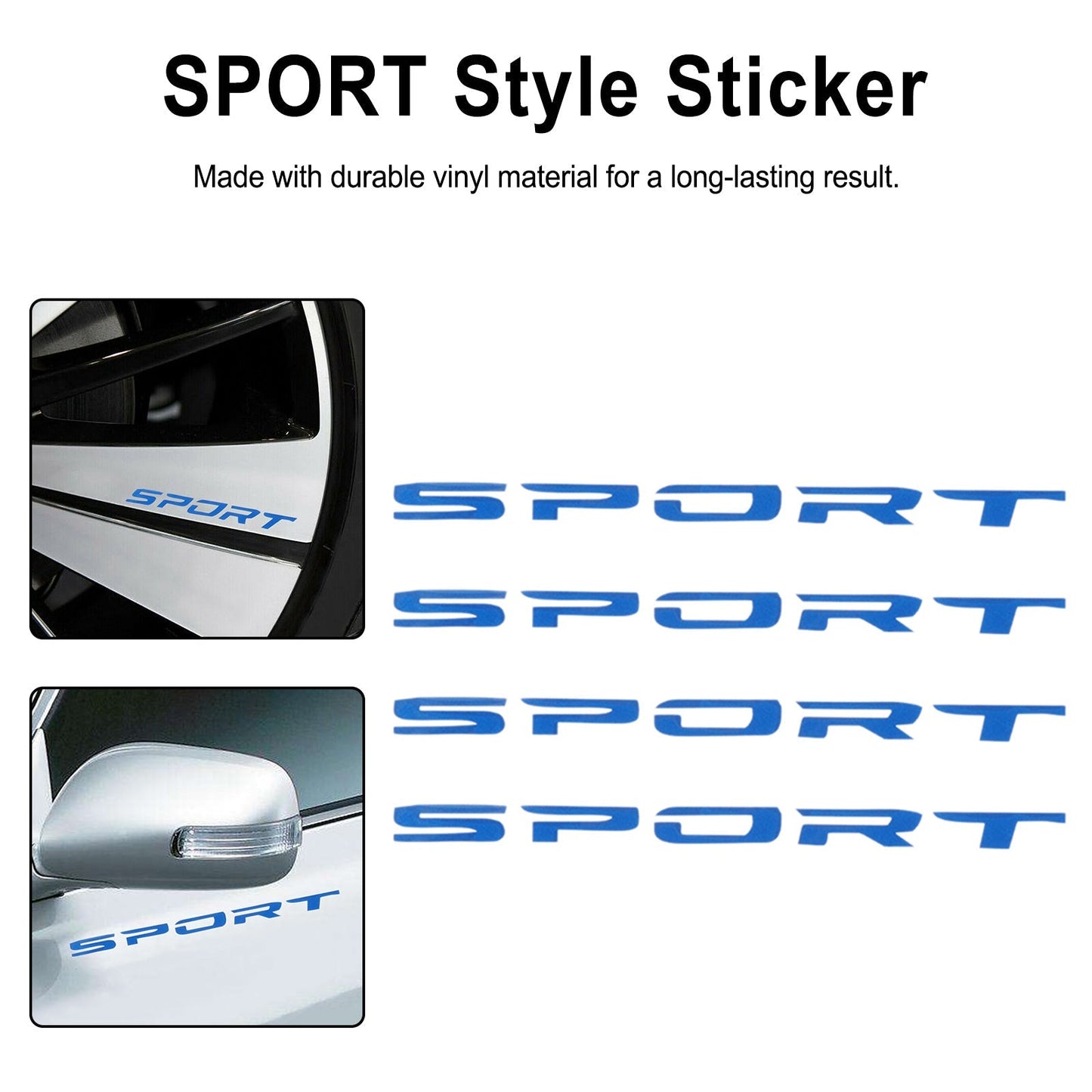 Blue Racing Decal Strip for Car Rims Wheel Hub SPORT Style