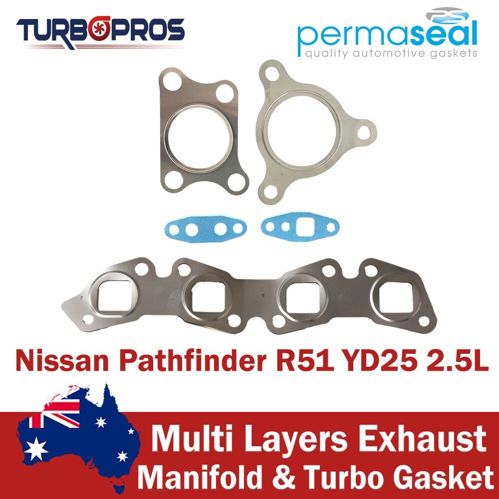 Permaseal Exhaust Manifold&Turbo Gasket Kit for Nissan Pathfinder R51 YD25 2.5L