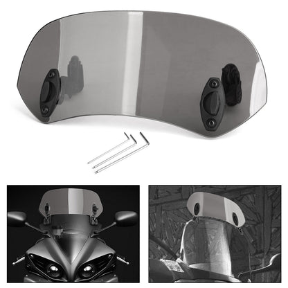 Motorcycle Adjustable Clip On Windshield Extension Spoiler Wind Deflector