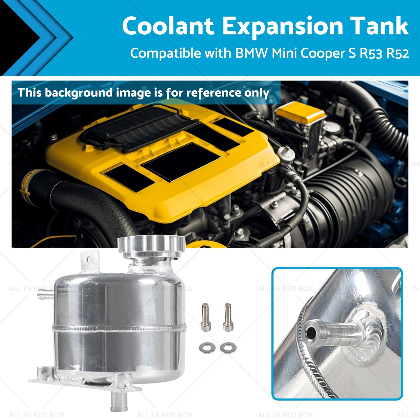 Coolant Expansion Tank Silver for BMW Mini Cooper S R53 2002-2006