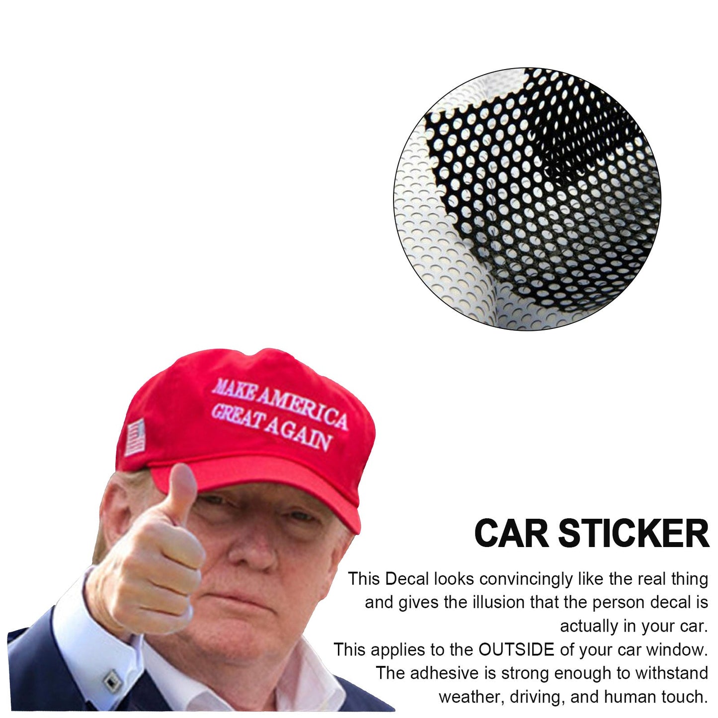 Window Sticker Life-Size Passenger for Trump 2020 (2016-2020)