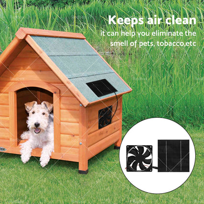20W Solar Panel Powered Fan Mini Ventilator For Greenhouse Pet or Dog Chicken House-2