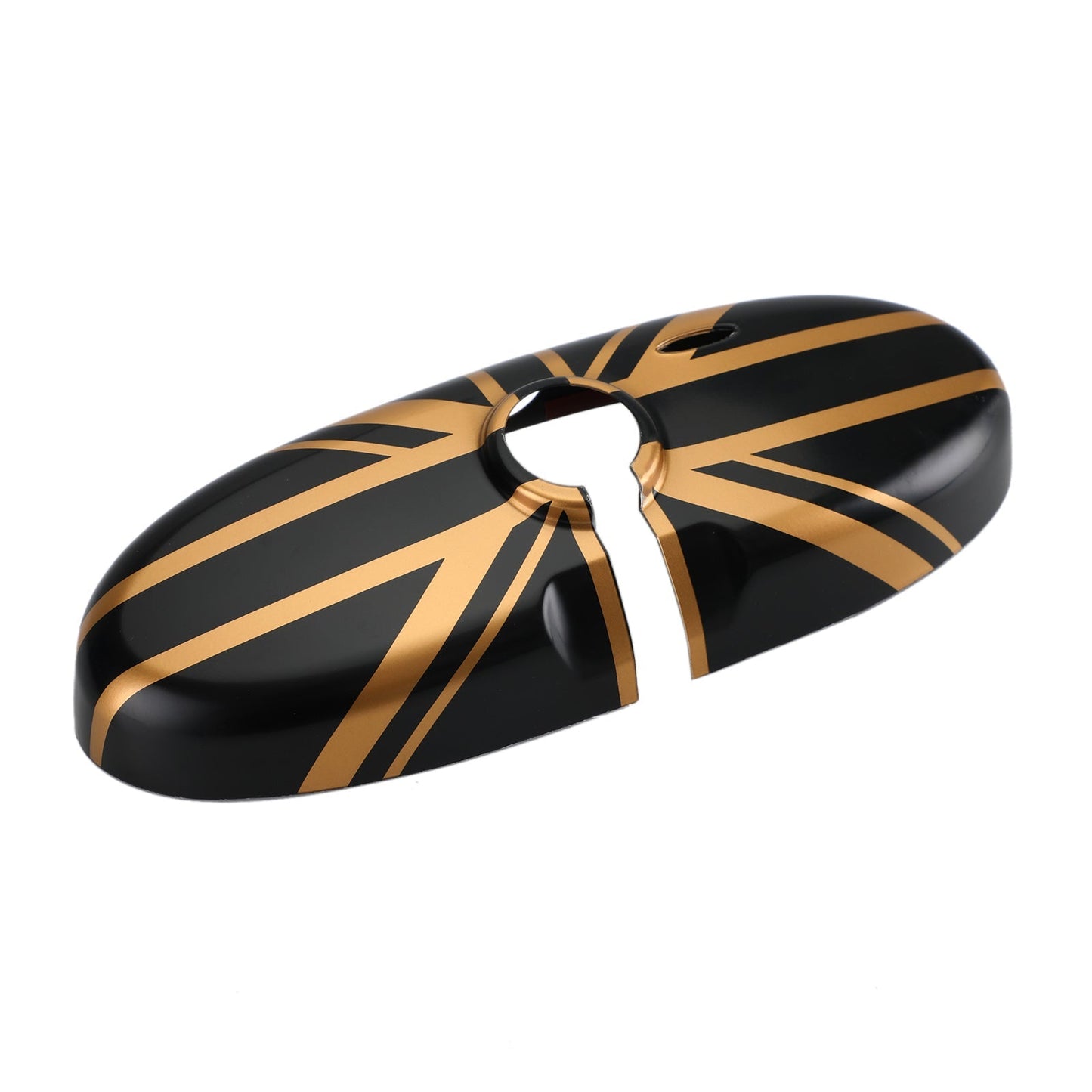 Union Jack Mirror Cover for MINI Cooper R55 R56 R57 Black/Gold (2006-2013)