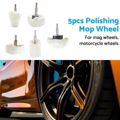 5PCS Polishing Buffing Pad Mop Wheel Drill Kit for Manifold Aluminum Stainless-3