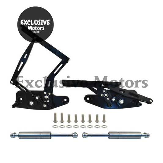 Black Billet Aluminium Bonnet Hinge Kit for Ford Falcon XR-XT-XW-XY (1966-1972)