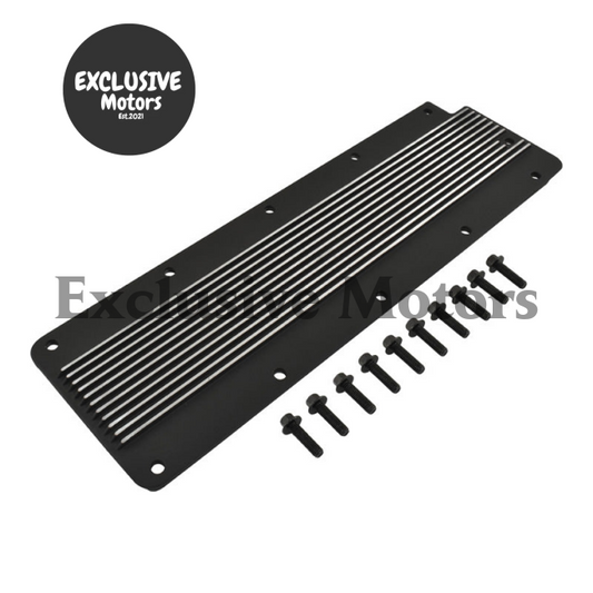 Black Finned Aluminum Engine Valley Cover for GM LS2 LS3 LS7 (2005-2015)