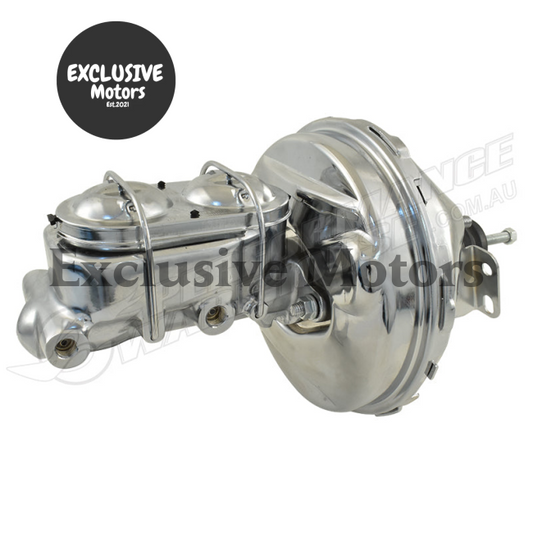 1-1/8" Bore Chrome Master Cylinder & 9" Brake Booster for GM (1964-1972)