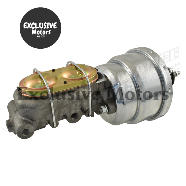 1-1/8" Bore Master Cylinder & 7" Chrome Dual Brake Booster for GM (1964-1972)