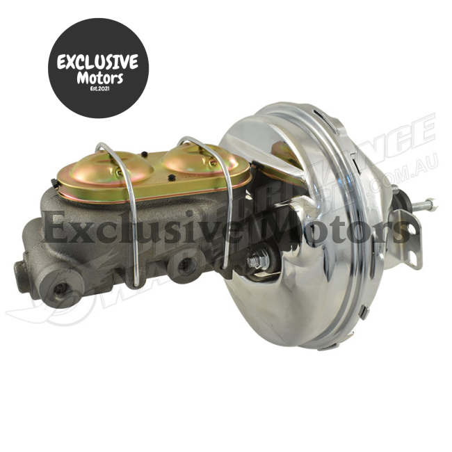 1-1/8" Bore Master Cylinder & 9" Chrome Brake Booster for GM (1964-1972)