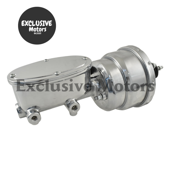 7" Chrome Dual Brake Booster & Wilwood Style Master Cylinder for Universal (All Years)