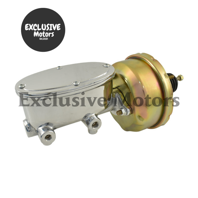7" Chrome Master Cylinder & Zinc Brake Booster for Universal Wilwood Style (1970-2023)