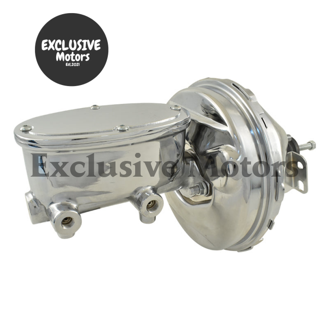 9" Chrome Brake Booster & Wilwood Style Master Cylinder for Universal (1970-2023)