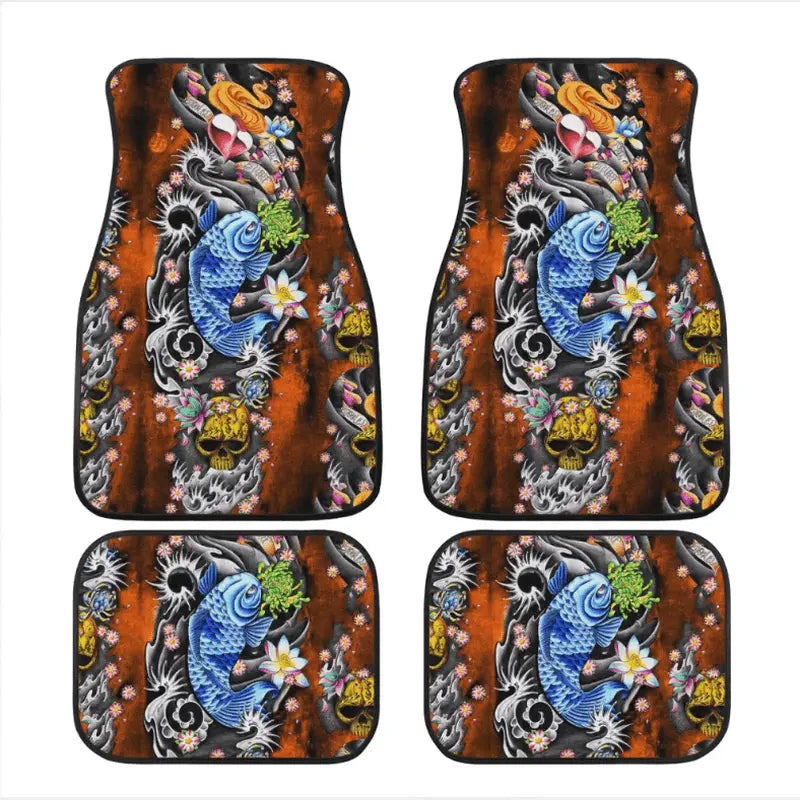Custom Blue Koi Floor Mats
