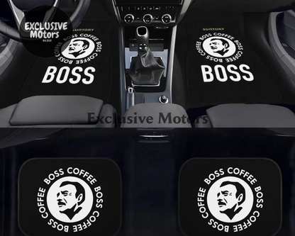 Custom Boss Coffee Black Floor Mats