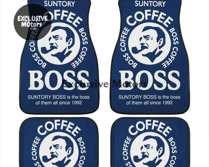 Custom Boss Coffee Navy Floor Mats