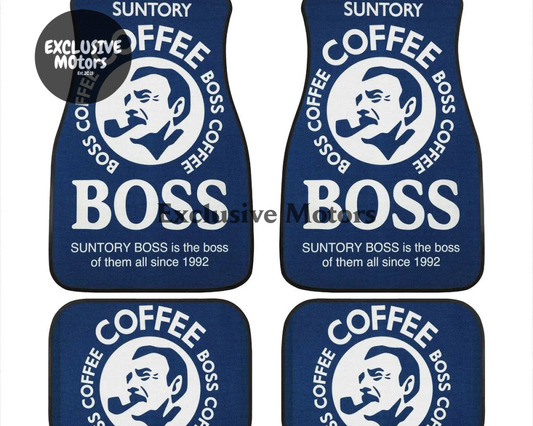 Custom Boss Coffee Navy Floor Mats