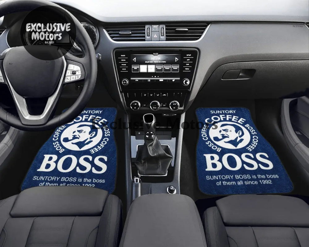 Custom Boss Coffee Navy Floor Mats