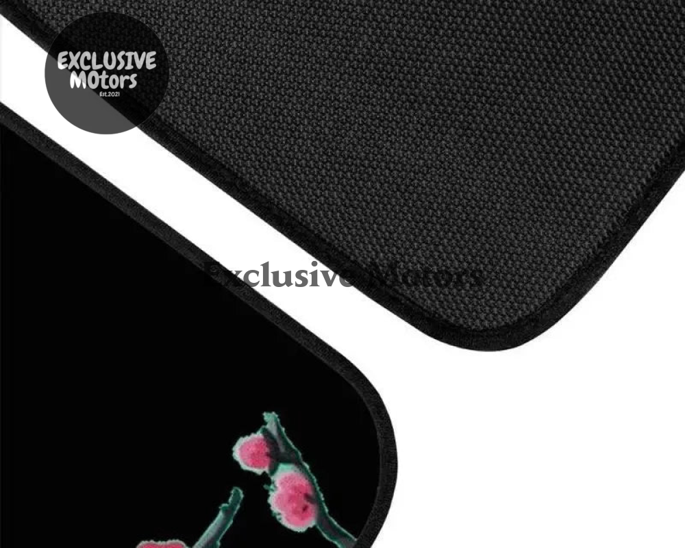 Custom Cherry Blossom Floor Mats Black