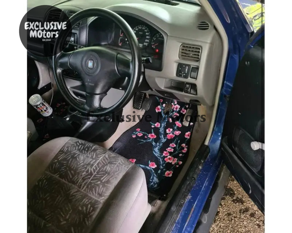 Custom Cherry Blossom Floor Mats Black