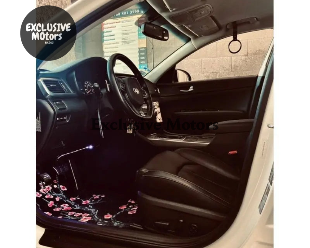 Custom Cherry Blossom Floor Mats Black