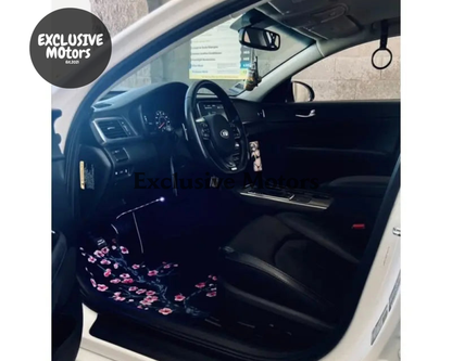 Custom Cherry Blossom Floor Mats Black