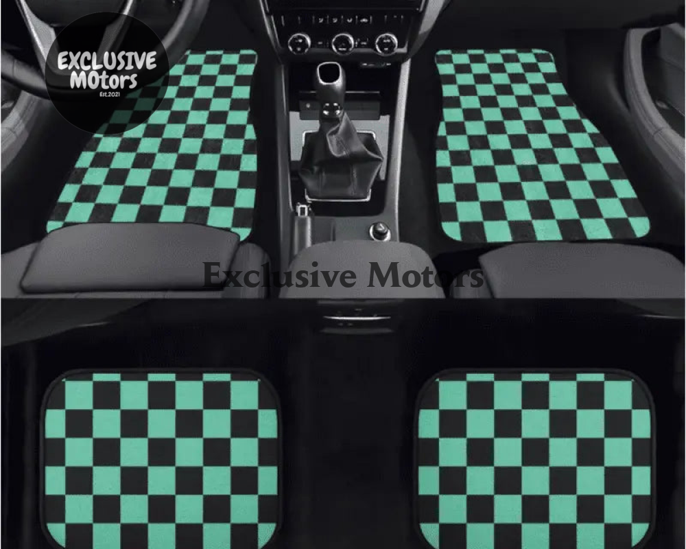 Custom Demon Slayer Tanjiro Haori Checker  Floor Mats