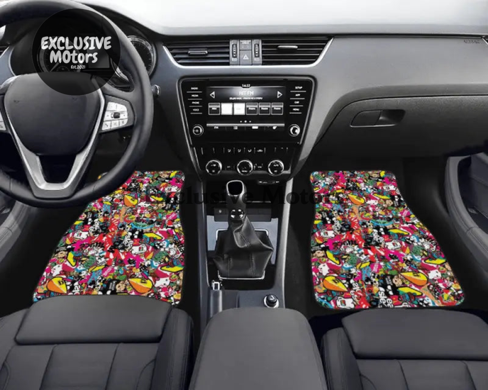 Custom JDM Sticker Bomb  Floor Mats