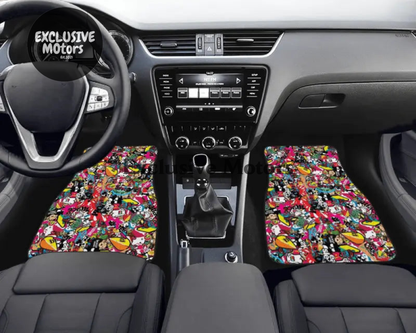 Custom JDM Sticker Bomb  Floor Mats