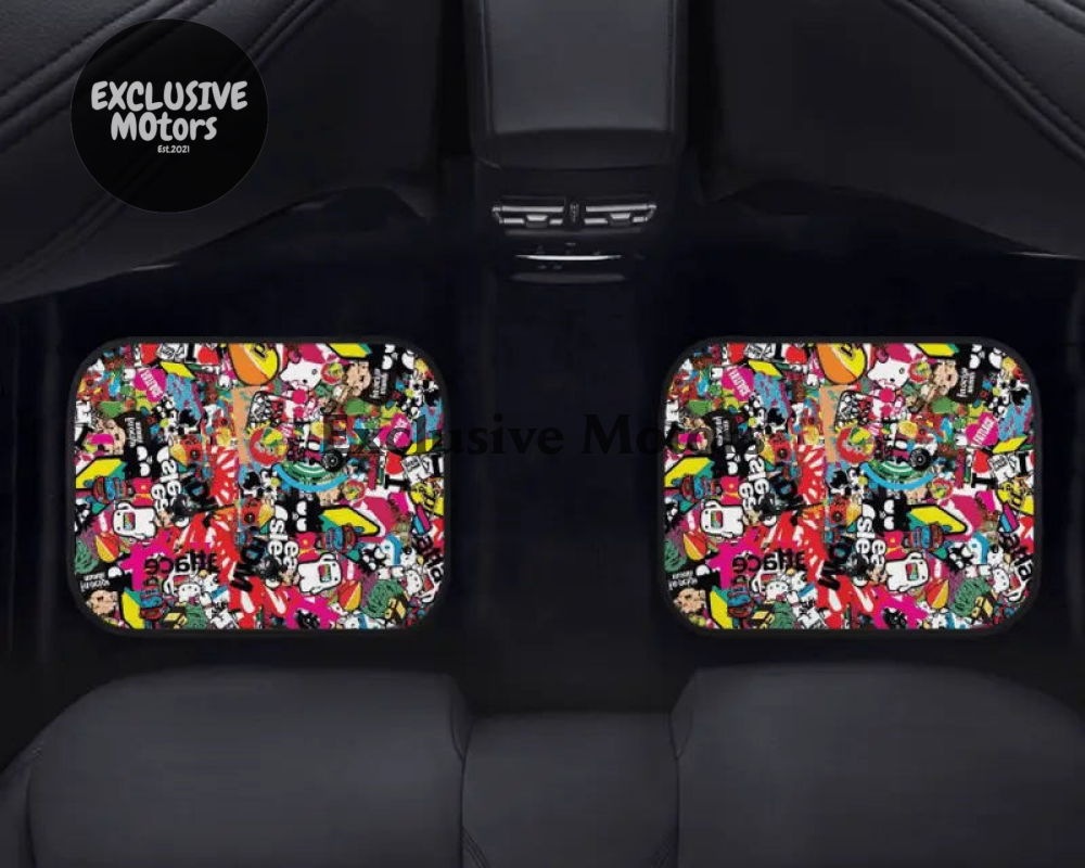 Custom JDM Sticker Bomb  Floor Mats