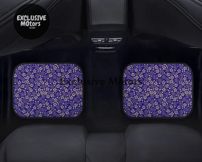 Custom Japanese Blue Cherry Gold Blossom Floor Mats