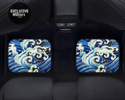 Custom Japanese Blue Waves Floor Mats