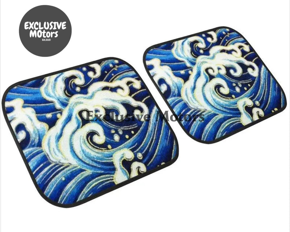 Custom Japanese Blue Waves Floor Mats