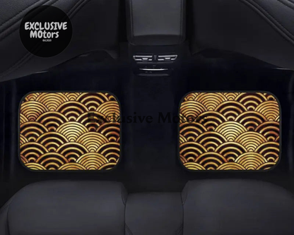 Custom Japanese Waves Floor Mats Gold