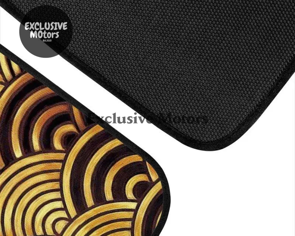 Custom Japanese Waves Floor Mats Gold