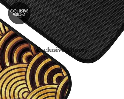Custom Japanese Waves Floor Mats Gold
