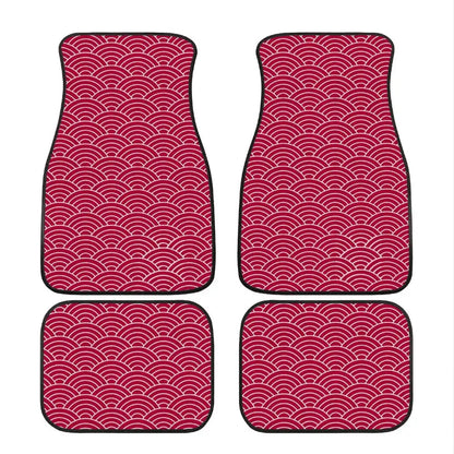 Custom Japanese Waves Floor Mats Red