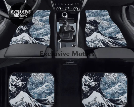 Custom Japanese Waves Floor Mats