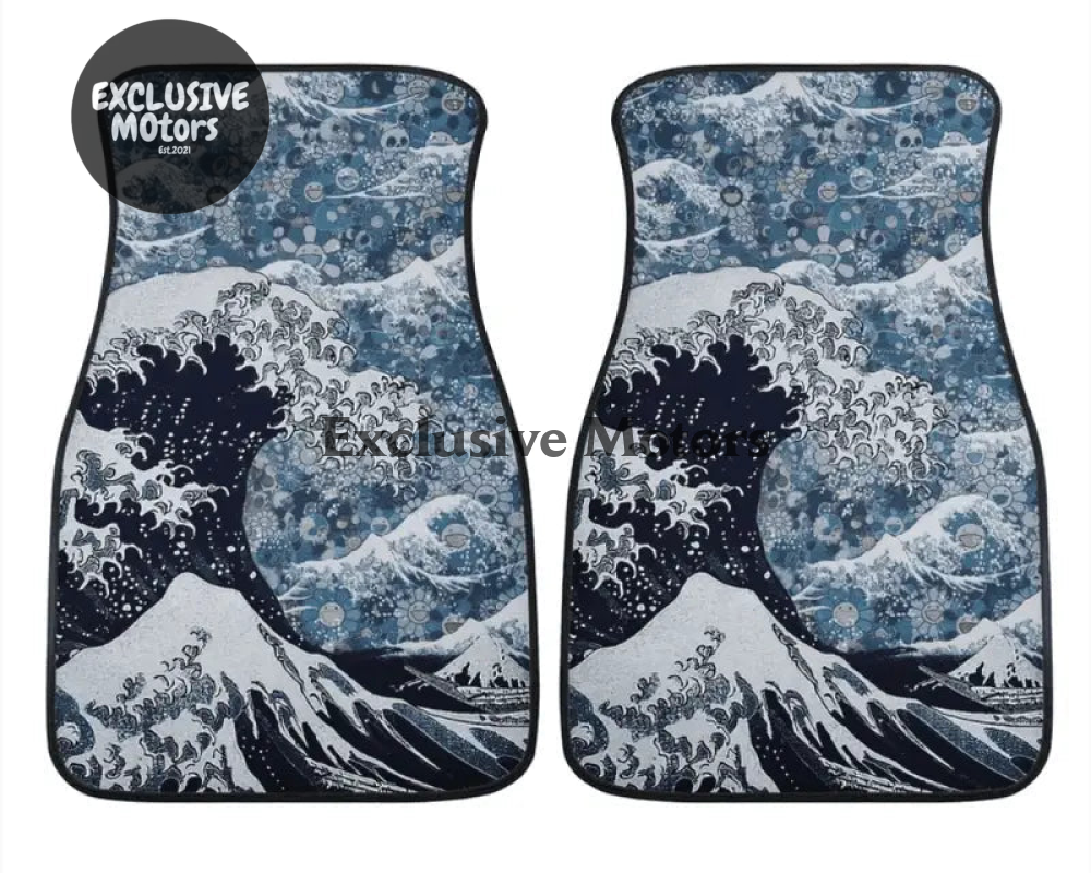 Custom Japanese Waves Floor Mats