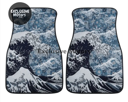 Custom Japanese Waves Floor Mats