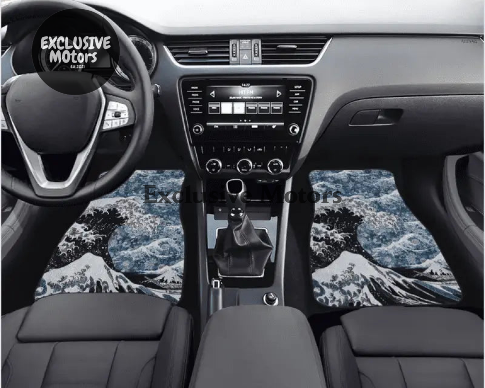 Custom Japanese Waves Floor Mats