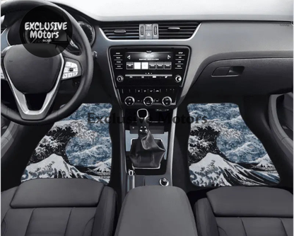 Custom Japanese Waves Floor Mats