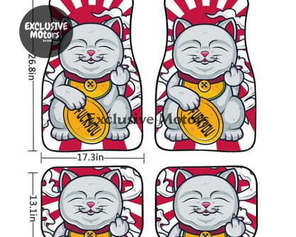 Custom Lucky JDM FU Cat Floor Mats