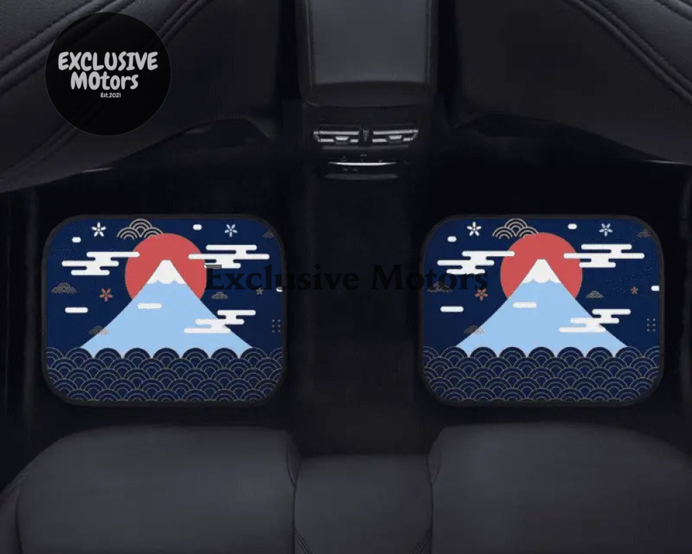Custom Mount Fuji + Japanese Sunrise  + Waves Floor Mats