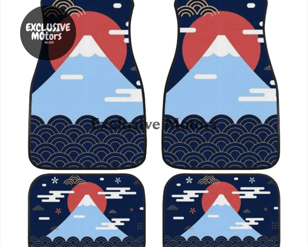 Custom Mount Fuji + Japanese Sunrise  + Waves Floor Mats