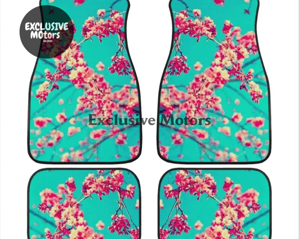 Custom Pink Blossom Floor Mats